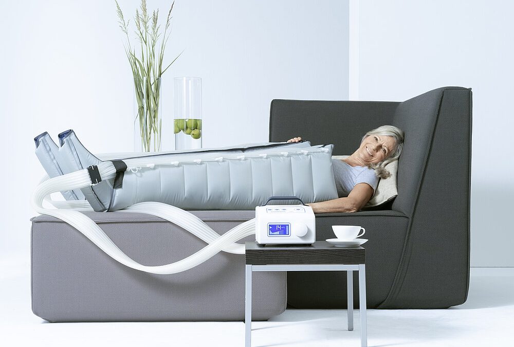 Lymphtherapie ganz entspannt mit der Hydropress